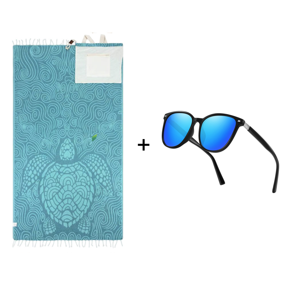 2-in-1 Convertible Beach Towel & Drawstring Backpack