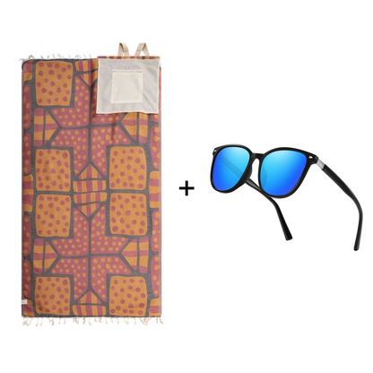 2-in-1 Convertible Beach Towel & Drawstring Backpack
