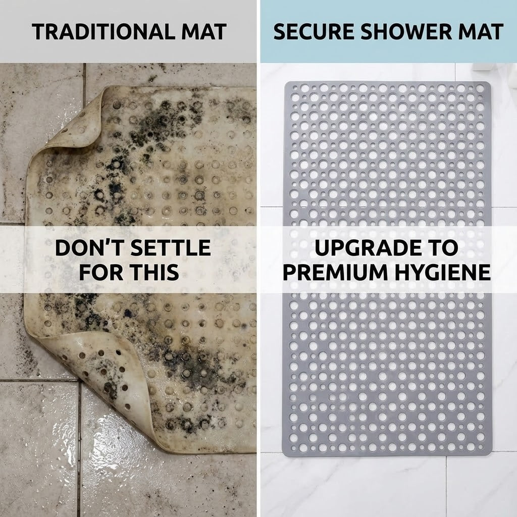 Prestixo Secure Shower Mat | Non-Slip, Antibacterial & Fast-Draining Design