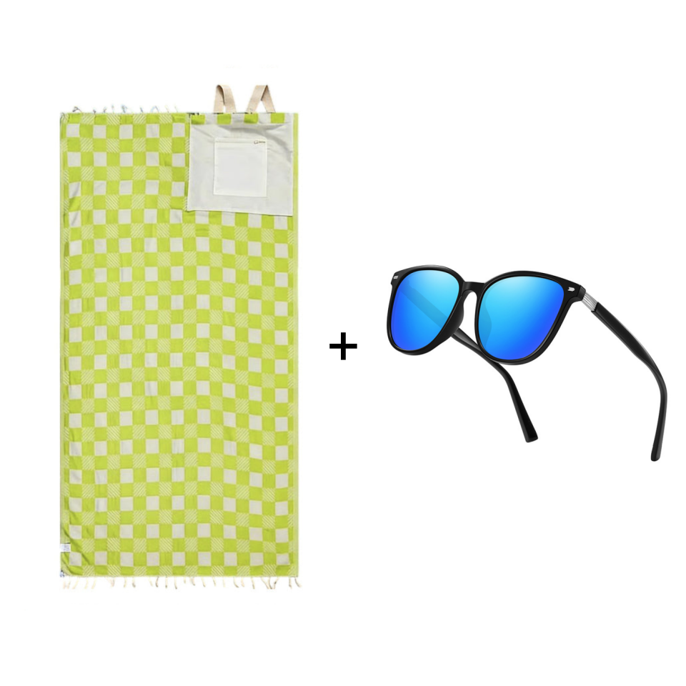 2-in-1 Convertible Beach Towel & Drawstring Backpack