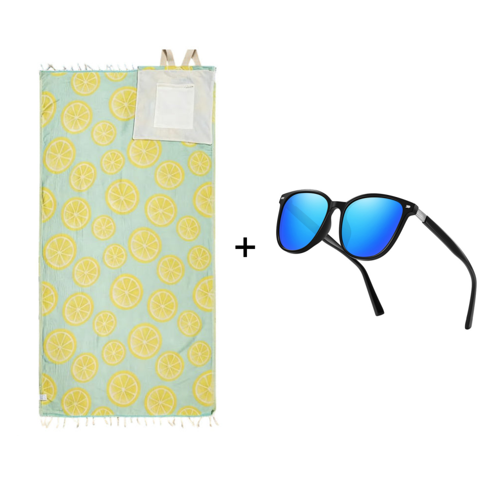 2-in-1 Convertible Beach Towel & Drawstring Backpack