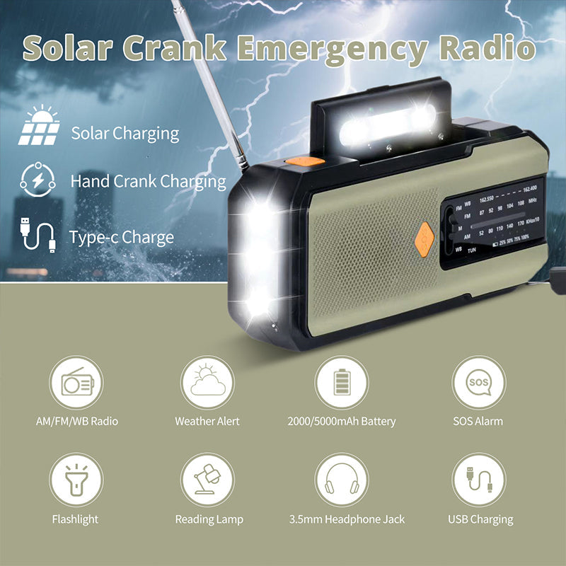 📻 60% OFF NOW! ☀️ Solar Hand-Crank Emergency Weather Radio – NOAA Alerts, Power Bank & Built-In Flashlight 🔋