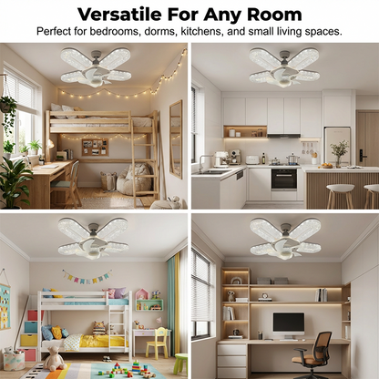 🔥Limited-time 50% off💡 Crystal-Effect LED 5-Blade LED Fan Light