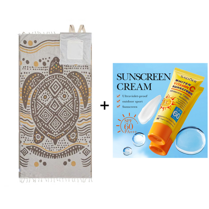 2-in-1 Convertible Beach Towel & Drawstring Backpack