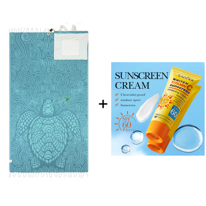 2-in-1 Convertible Beach Towel & Drawstring Backpack